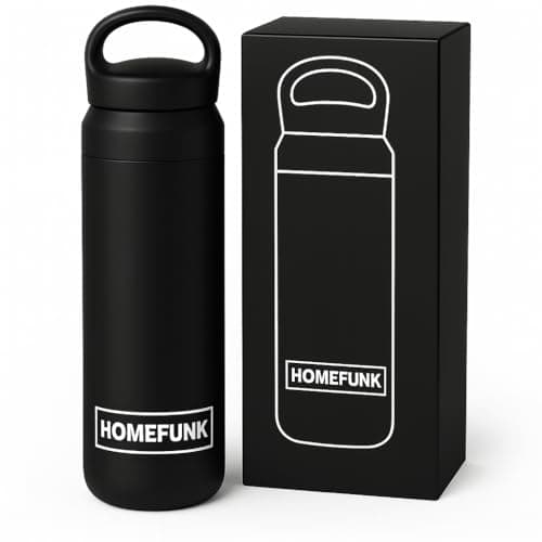 Image of HOMEFUNK Insulated Stainless Steel Smart Metal Flask for Hot and Cold Drinks Coffee and Baby Bottles Leakproof Water Bottle Metal Hot Water Flask 500ml (Matte Black)