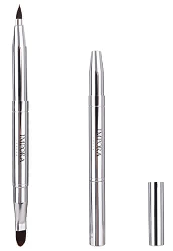 Image of Retractable Lip Makeup Brush by Impora London. Perfect for Travel, Lightweight, Handbag Ready. Lipstick Brush with Lid.