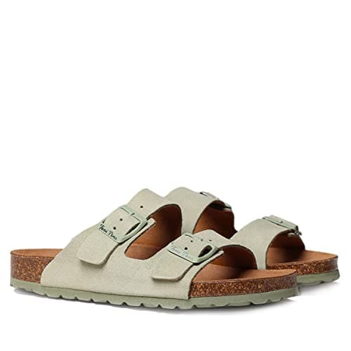 Image of Women's Sandal in BIO Split Leather - Ghana - Mint, 6 UK - 39 EU