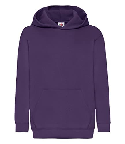 Image of Fruit of the Loom Childrens Unisex Hooded Sweatshirt/Hoodie (9-11) (Purple)