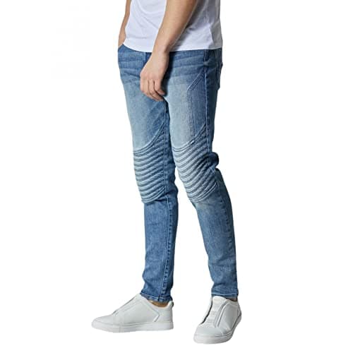 Image of 883 Police Moriarty Slim Fit Light Wash Biker Jeans W34 - L30