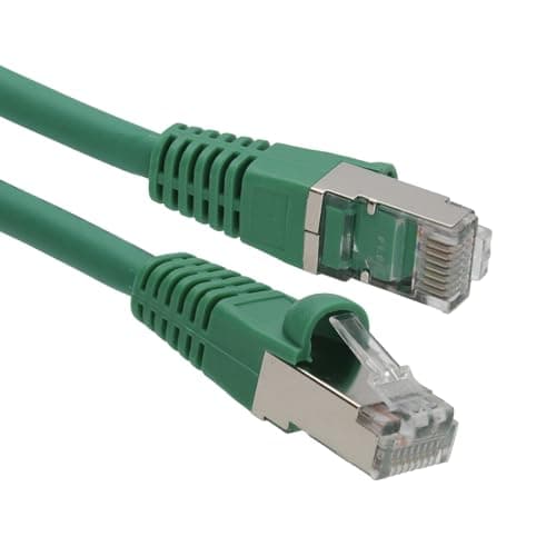 Image of kenable Cat6A SSTP Network Cable RJ45 Ethernet Patch Lead LSZH 10 Gigabit 600MHz Snagless 2m Green