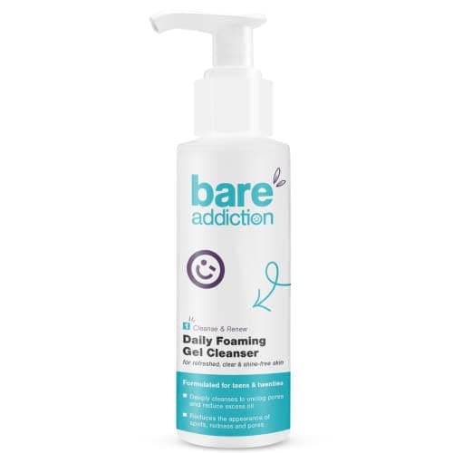 Image of Bare Addiction 150ml Daily Skincare Foaming Gel Cleanser for Deep Cleansing and Reducing Excess Oil Spots Redness and Blocked Pores