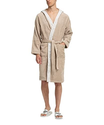 Image of Emporio Armani Unisex Swimwear Bathrobe, Sand Yellow, X-Large