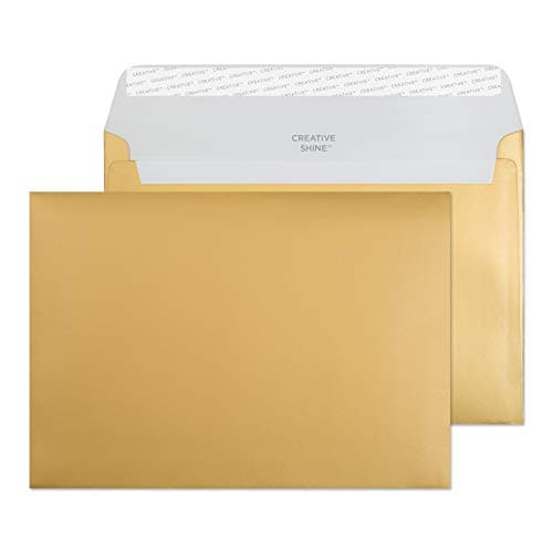 Image of Blake Creative Shine C5 162 x 229 mm 130 gsm Peel & Seal Wallet Envelopes (45313) Metallic Gold - Pack of 25