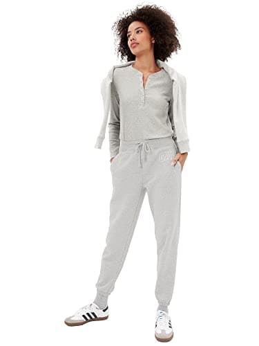 Image of Gap Women's Logo Fleece Joggers Sweatpants, Light Heather Grey, XL