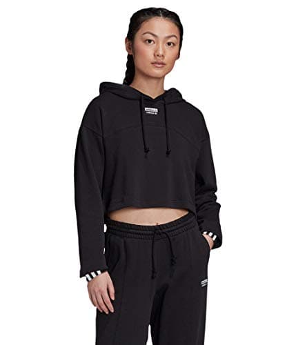 Image of adidas Originals Women's R.y.v. Cropped Hoodie - Black - XL
