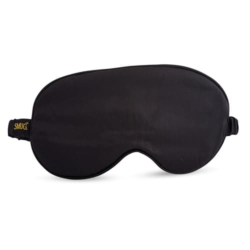 Image of SMUG Satin Sleep Mask - Deep Dream Sleep Aid Eye Mask for Women & Men for Sleeping, Travel, Night Shift - Soft to Nourish Skin, & Reduce Dark Circles - Eye Cover to Block Out Light - Black
