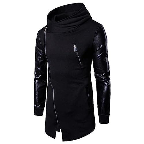 Image of Duohropke Men's Hooded Sweatshirt Hoodies Sweatshirts Assassins Gothic Creed Zip Side Lacing Jacket Hoodie Assassin Creed Dark Tie Slim Fit Hooded Coat, black, L