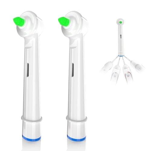 Image of 2PCS Interspace Toothbrush Heads Replacement, Interdental Brush Heads Compatible with Braun Oral-B Brush Heads for Cleaning Braces, Crevices, Back Teeth, Bridges (White, One)
