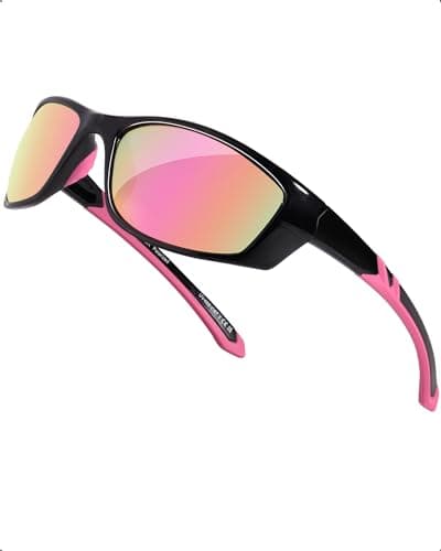 Image of LVIOE Polarised Sports Sunglasses for Womens/Mens, UV400 Protection, Ideal for Running Cycling Fishing Driving