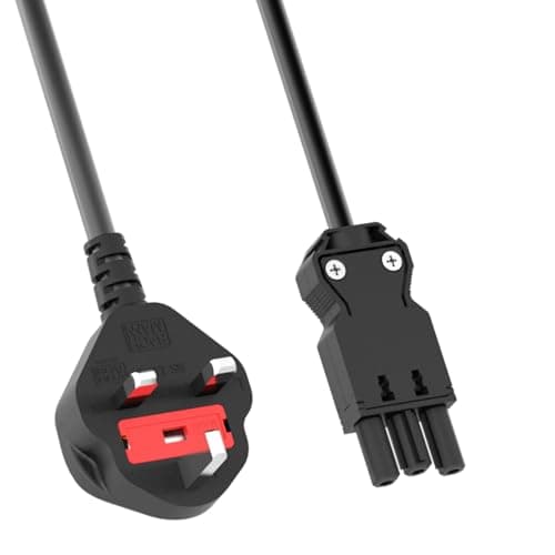 Image of Bachmann Device supply cable UK GST18-2m Extension cord - Black, 375.068 (2m Extension cord - Black S1: molded UK-plug type 45 Black with 13A fuse, S2: Wieland GST18 coupling)