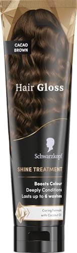 Image of Schwarzkopf Hair Gloss Shine Treatment Cacao Brown 150ml, Semi-Permanent Hair Dye, Temporary Hair Treatment to Condition and Colour Hair, Contains Coconut Oil, Enhances Colour and Reduces Breakage
