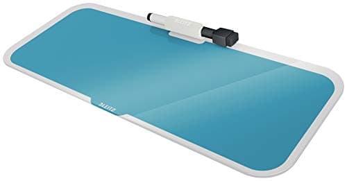 Image of Leitz Glass Dry Wipe Desktop Whiteboard Pad, Cosy Range, Calm Blue, 52690061