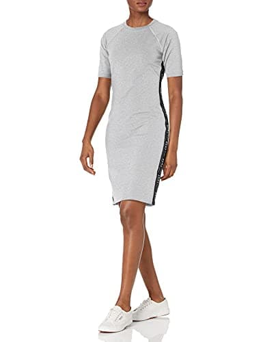 Image of DKNY Sport Women's Sneaker Dress, Pearl Grey Heather with Black/White Logo Tape, XS