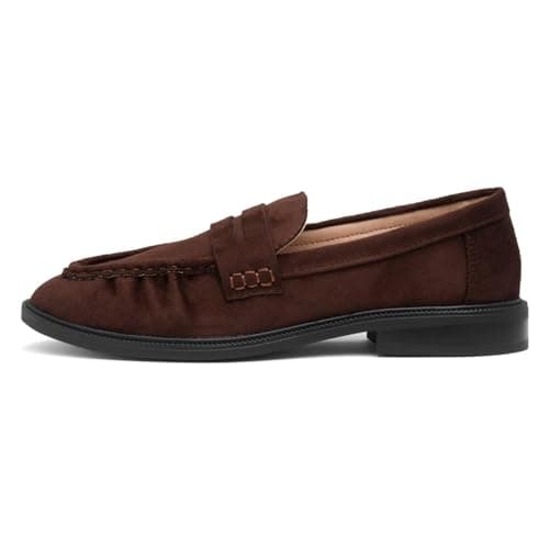 Image of TRUFFLE Collection Lia Womens Chocolate Loafer - Size 7 UK - Brown