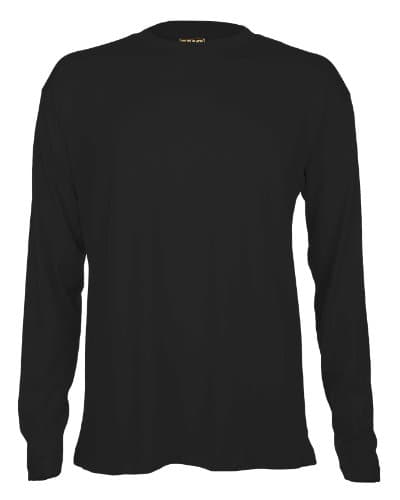 Image of Mens Long Sleeve Premium T Shirts by MIG Sizes S to 4XL - Work Casual Sports (Black, XL - Extra Large)