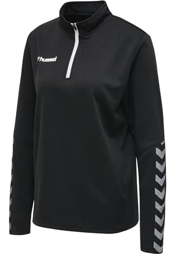 Image of hummel Hmlauthentic Women's Half Zip Sweatshirt Black/White