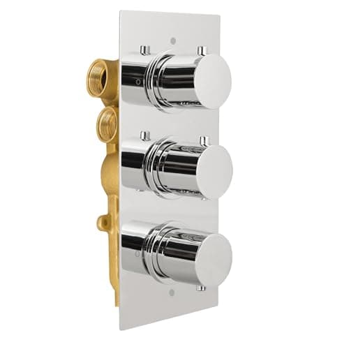 Image of Wilden 3 Dial 3 Outlet Concealed Thermostatic Shower Round Valve