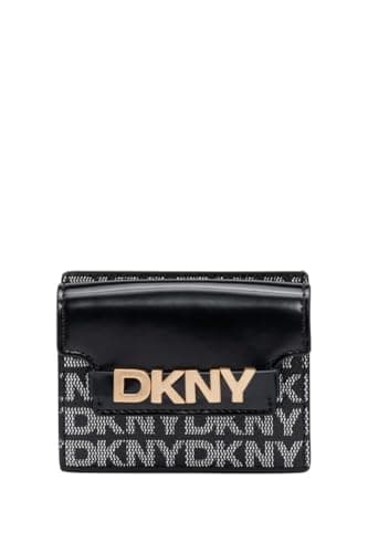 Image of DKNY Women's Avril Cardcase Card Case, Black and Black Logo, Black and Black Logo, Small