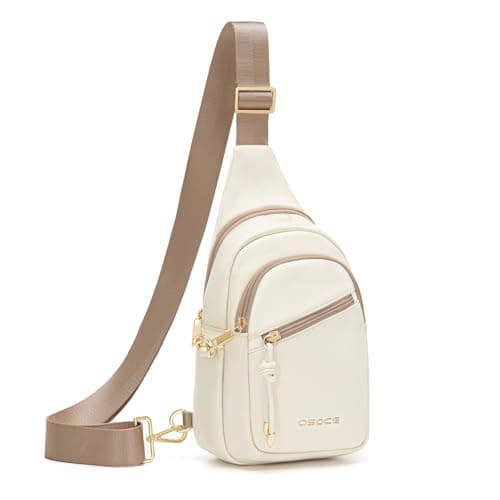 Image of OSOCE Crossbody Bag with Anti-Theft Crossbody Bag Women RFlD Pocket, Small Shoulder Bag with Anti-Theft Zipper Clips, Adjustable Strap, Perfect for Shopping and Travel.(White)