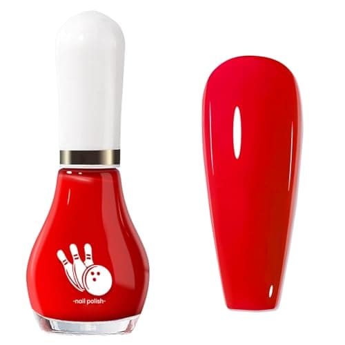 Image of Bright Red Nail Polish - Orange Red Nail Varnish - 60 Seconds nail Varnish Quick Dry - 12ml Breathable Nail polish - Long Lasting nail Polish for Women - Natural Nail polish Glossy Shade, No UV Needed