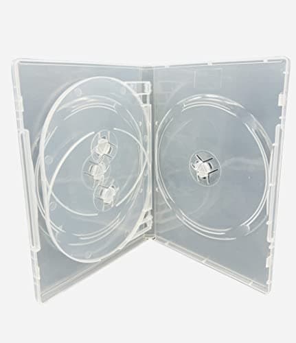 Image of 5 x Dragon Trading 4 Disc Clear CD DVD BLU RAY Disc Cases 4 Way Case for 4 Discs Of Any Format With 14mm Spine And Outer Sleeve For Artwork Inlay.