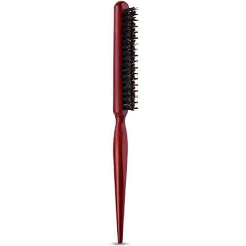 Image of AOOWU Back Combing Brush, Boar Bristle With Nylon Teeth, Professional Teasing for Volume, Soft Massage, Women's Salon Slicking, Creating, Styling