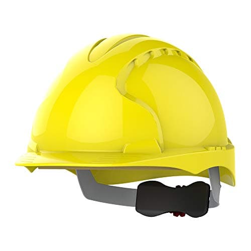 Image of JSP EVO3 Safety Helmet Hard Hat - Non-Vented - Yellow - Wheel Ratchet Adjustment - Comfortable Adjustable Fabric Harness - Lightweight - For Construction, Electrical & Industrial - EN397, EN50365