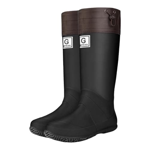 Image of ladies wellies size 4 Winter Wellies Women UK Wide Leg Calf Rain Boots Neoprene Ladies Thermal Wellingtons Comfort Fur Lined Waterproof Boots Rubber Work Shoes Walking the Dog City Streets Garden