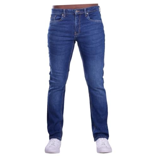 Image of Firetrap Men’s Jeans – Regular Fit Stretch Denim Jeans, Straight Leg, Comfortable Everyday Casual Wear Dark Wash 36W / 32L