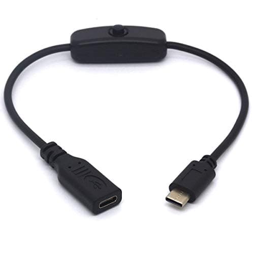 Image of Openii Raspberry Pi Power Switch,USB C Male to Female Type C Extension Cable Inline On/Off Switch for Raspberry Pi 4 An-droid(Only for charge)