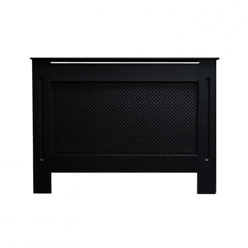 Image of Airwave Radiator Cover Diamond Cut Style Matt Black MDF Wood Radiator Heating Covers Cabinet Shelf Heating Covers for Living Room Hallway Office and Bedroom. (Medium)
