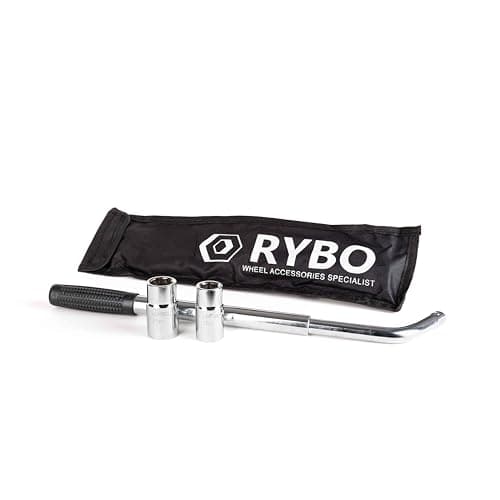 Image of RYBO Travel Emergency Breakdown Multifitment (17mm, 19mm, 21mm & 23mm) Extending Telescopic Wheel Brace Wrench Including Long Lasting Protective Case (Bag)