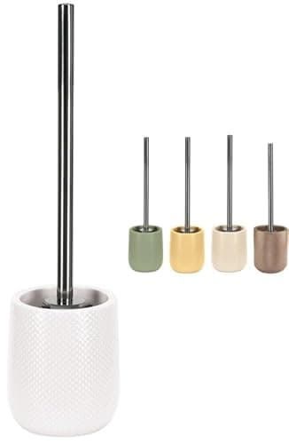 Image of KW Luxury Ceramic/Porcelain/Stoneware Toilet Brush and Holder (Soft White)
