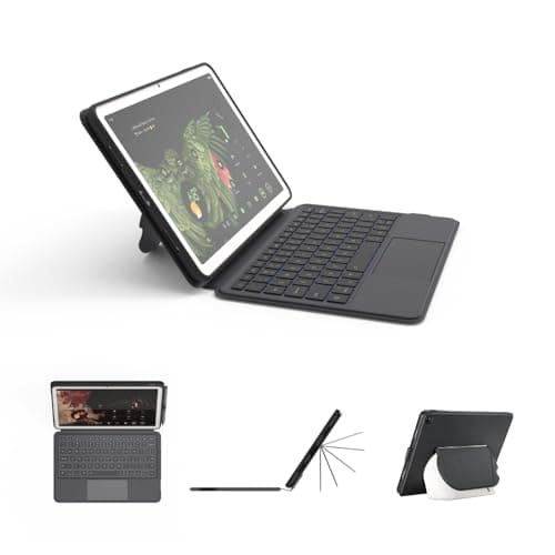Image of EIP Magnetix Keyboard Case for Google Pixel Tablet 11 inch (2023), Adjustable Viewing Angle, Detachable, Easy Carry, Protective Cover Compatible with Speaker Dock, 7 Backlight Color, UK Layout