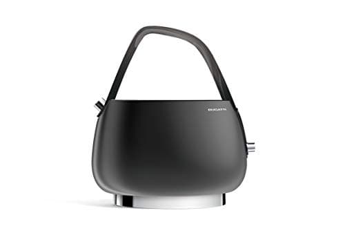 Image of BUGATTI Jackie electric kettle with limescale filter, modern and elegant design. 18/10 stainless steel body. Capacity 1.20l 2400W. Ideal for tea and herbal teas. (Smokey)
