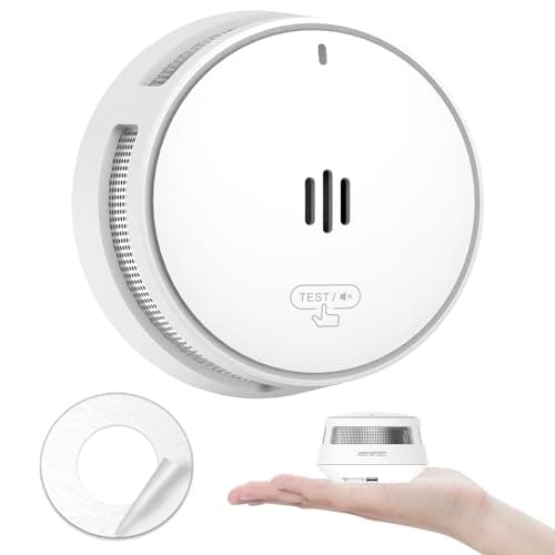 Image of Smoke Alarm, 10 Years Battery, Smoke Alarms for Home, Fire Alarm with Mute Remotely Function,Big Test/Silence Button Smoke Alarms, Conforms EN14604, UKCA (1 Smoke)