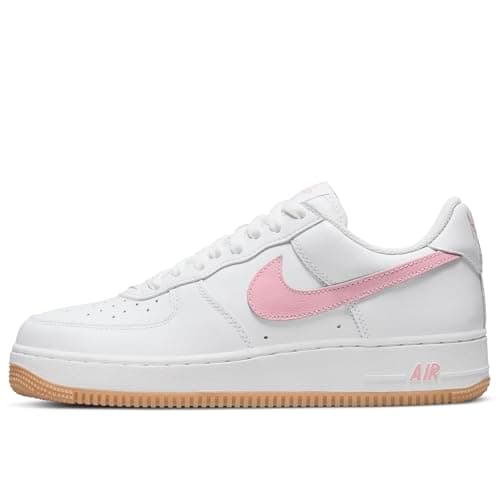 Image of Nike Men's Air Force 1 Low Sneaker, White/Pink/Yellow, 8
