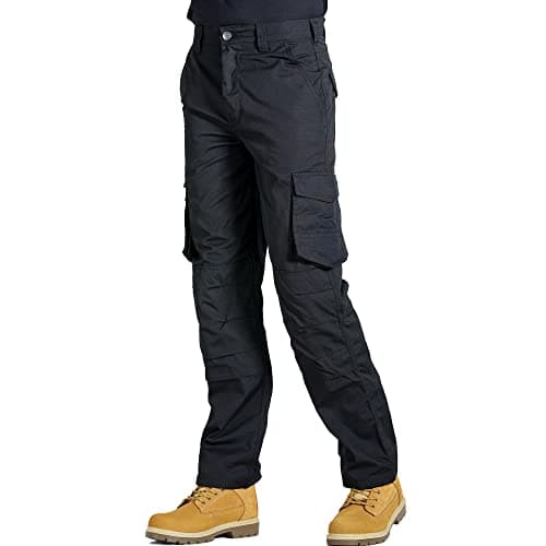 Image of Endurance Ripstop Cargo Combat Tradesman Action Trouser with Security Zip Pocket and Knee Pad Pockets - 34R (Black, 34W/31L)