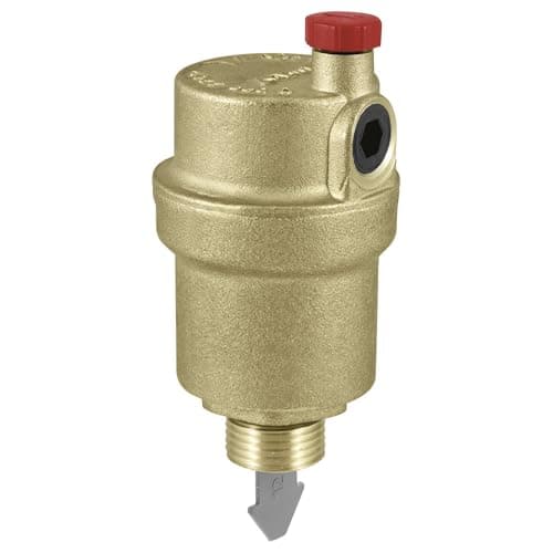 Image of Automatic Air Vent with Compression or BSP Fittings, Cylinder Style for Trapped Air Removal | Brass Body | Suitable for Heating & Cooling System (3/8" Auto Airvent)