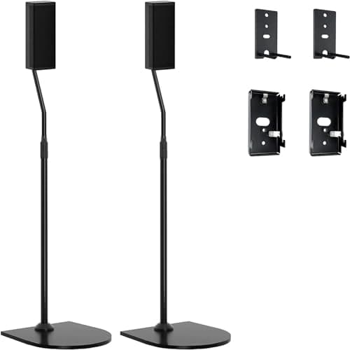 Image of Adjustable Speaker Stand for Bose Speaker Stands with Slideconnect Bracket for Bose UB-20, UB-20 II, WB-50 II, UFS-20 II, UTS-20 II, CM520, CineMate II, GS II, for Bose Speaker Floor Stands, Pack of 2