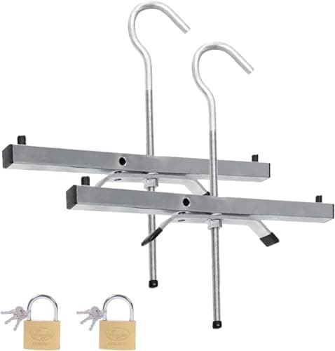 Image of 2 Pcs Ladder Roof Rack Clamps, 43 * 39.5 * 22cm Roof Rack Clamp Lock, Universal Ladder Car Or Van Roof Rack Ladder Clamps Ladder Accessory, with 2 Padlocks