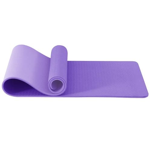 Image of Good Nite Yoga Mat Exercise Mats Workout Pilates Fitness Mat for Women Men Non-Slip Thick 10mm High Density Gymnastics Mats with Carry Strap Tpe 183 x 61 x 1cm