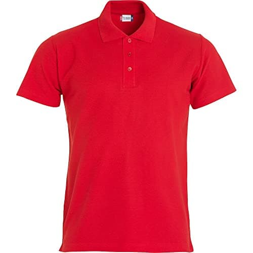 Image of Clique Mens Basic Polo Shirt Red 4XL 100% Cotton Turn Down Collar Short-Sleeved 190gsm Oeko-Tex