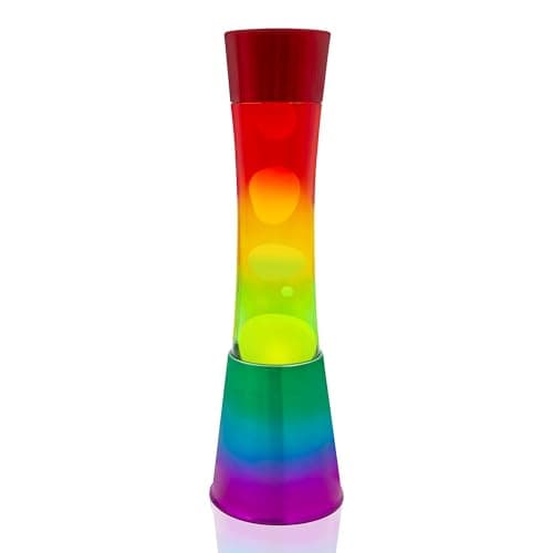 Image of Global Gizmos Rainbow Lava Lamp/Multi-Coloured Base/Retro Nostalgia/Relaxing Mood Light/Modern Tower Design / 16 Inch Height