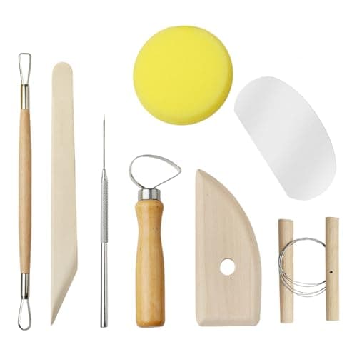 Image of 8-Piece Clay Tools Set, Clay Sculpting Tools Set for Beginners & Professionals, Pottery Tool Kit for DIY Crafts, Modeling, Carving, Scraper(Wood)
