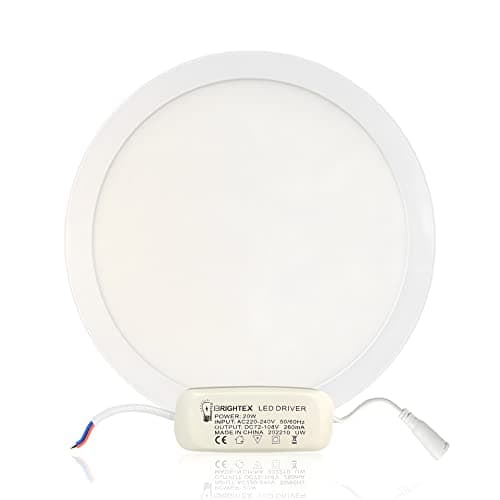 Image of Brightex, LED Panel 20W Round 1800 Lumen (Higher Than Normal 18w Panel) LED Ceiling Light Wall Surface Mounted Panel 6500K Cool White Super Bright Downlight (Driver Included) (1 Year WARRNTY)