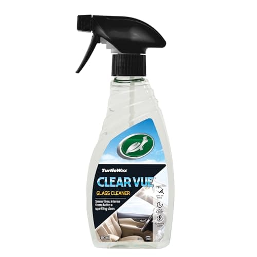 Image of Turtle Wax Clearvue Car Glass Window Cleaner 500ml - Streak-Free Finish with Crystal Clear Glass Results - Suitable for Car Windows and Motorcycle Helmets