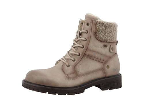 Image of MUSTANG Side Zip Low Heel Womens Ankle Boots in Off White - 6.5 UK